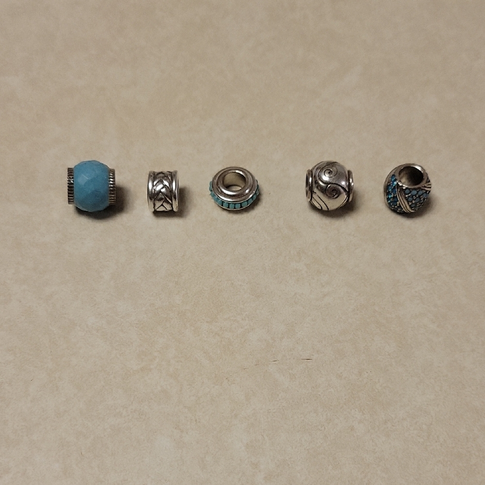 Brighton Silver and Blue Charm Bracelet Set